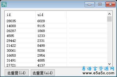 易语言超级列表框去重复源码