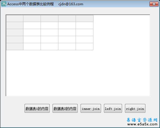 易语言比较Access两个表数据源码