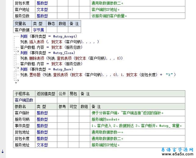 易语言etcp源码