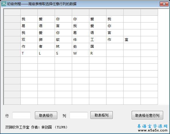 高级表格取任意行列的数据