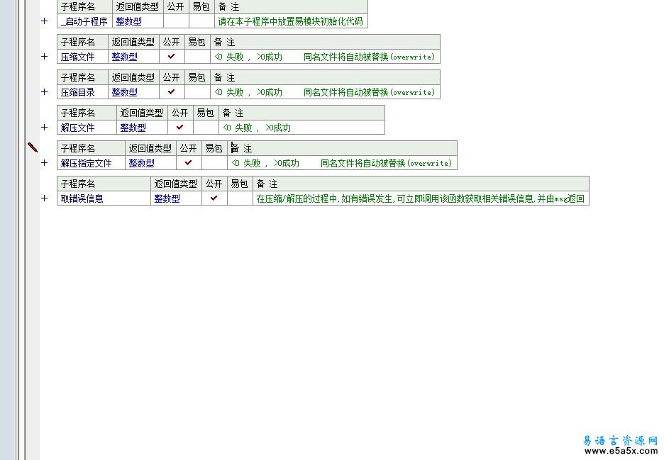 易语言zip压缩模块源码